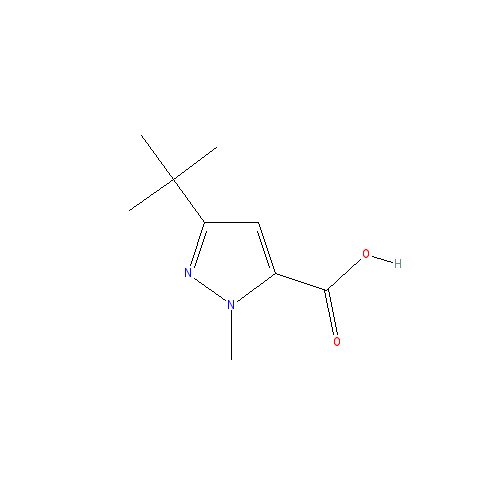 Chemical structure of 3-tert-Butyl-1-methylpyrazole-5-carboxylic Acid