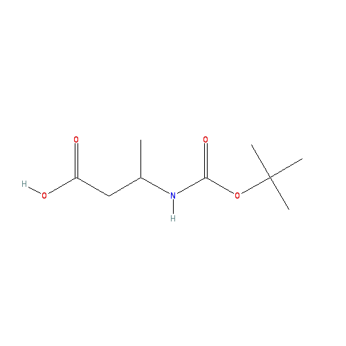 Chemical structure of 3-t-butoxycarbonylaminobutyric acid