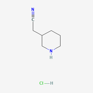 Chemical structure of 3-Piperidinylacetonitrile hydrochloride