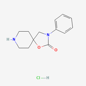 Chemical structure of 3-Phenyl-1-oxa-3,8-diazaspiro[4.5]decan-2-onehydrochloride