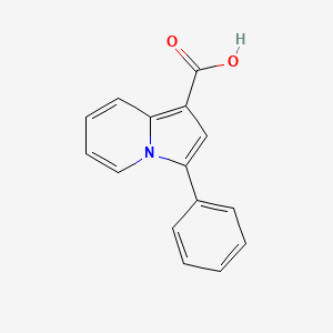 Chemical structure of 3-Phenyl-1-indolizinecarboxylic acid