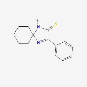 Chemical structure of 3-Phenyl-1,4-diazaspiro[4.5]dec-3-ene-2-thione