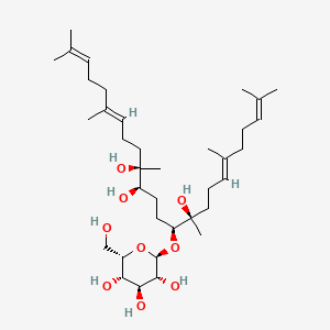 Chemical structure of 3-O-β-D- glucopyranosyl-3β,12β,20(R),25-tetrahydroxy dammarane