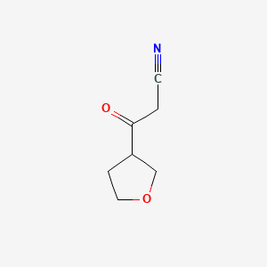 Chemical structure of 3-Oxo-3-(oxolan-3-yl)propanenitrile