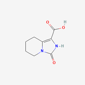Chemical structure of 3-oxo-2,3,5,6,7,8-hexahydroimidazo[1,5-a]pyridine-1-carboxylic acid