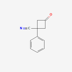 Chemical structure of 3-Oxo-1-phenylcyclobutane-1-carbonitrile
