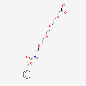 Chemical structure of 3-Oxo-1-phenyl-2,7,10,13,16-pentaoxa-4-azaoctadecan-18-oic acid