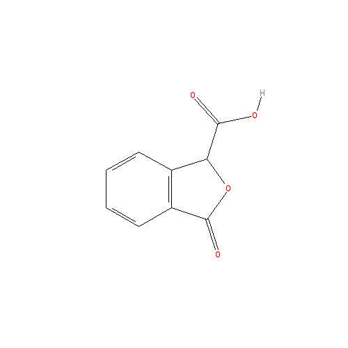Chemical structure of 3-Oxo-1,3-dihydro-2-benzofuran-1-carboxylic acid