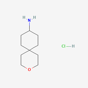 Chemical structure of 3-oxaspiro[5.5]undecan-9-amine hydrochloride