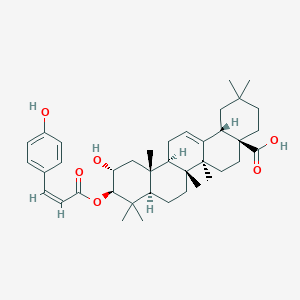 Chemical structure of 3-O-cis-p-Coumaroylmaslinic acid