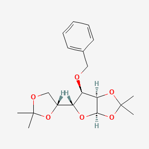 Chemical structure of 3-O-Benzyl-1,2:5,6-bis-O-isopropylidene-alpha-D-galactofuranose