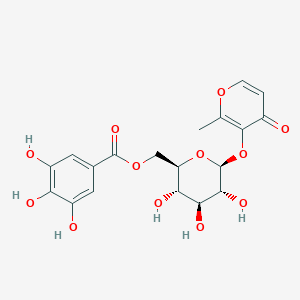 Chemical structure of 3-O-(6'-O-Galloyl)-β-D-glucopyranosylmaltol