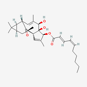 Chemical structure of 3-O-(2'E,4'Z-decadienoyl)-20-deoxyingenol