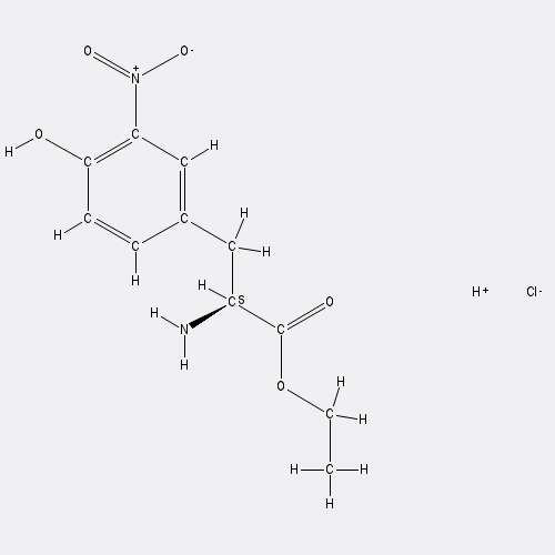 Chemical structure of 3-Nitro-L-tyrosine Ethyl Ester Hydrochloride