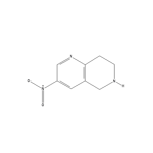 Chemical structure of 3-Nitro-5,6,7,8-tetrahydro-1,6-naphthyridine hydrochloride