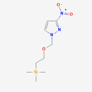 Chemical structure of 3-Nitro-1-((2-(trimethylsilyl)ethoxy)methyl)-1H-pyrazole
