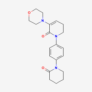 Chemical structure of 3-Morpholino-1-(4-(2-oxopiperidin-1-yl)phenyl)-5,6-dihydropyridin-2(1H)-one
