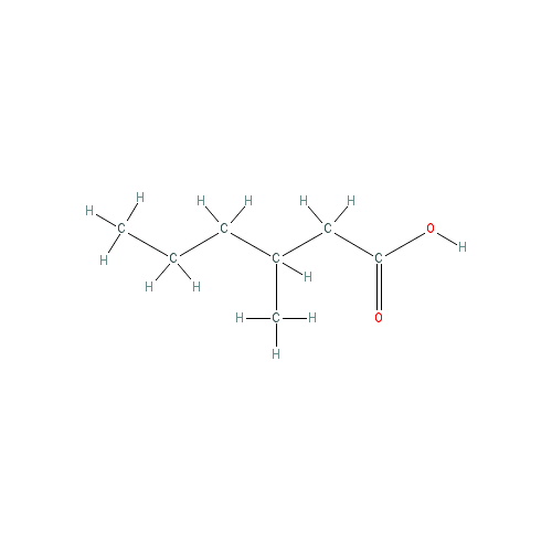 Chemical structure of 3-Methylhexylic Acid