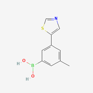 Chemical structure of 3-Methyl-5-(thiazol-5-yl)phenylboronic acid