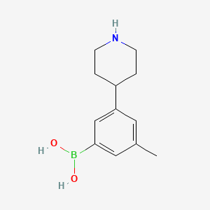 Chemical structure of 3-Methyl-5-(piperidin-4-yl)phenylboronic acid