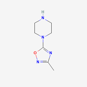 Chemical structure of 1-(3-Methyl-1,2,4-oxadiazol-5-yl)piperazine