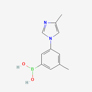 Chemical structure of 3-Methyl-5-(4-methylimidazol-1-yl)phenylboronic acid