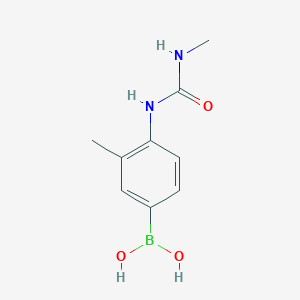 Chemical structure of 3-methyl-4-(3-methylureido)phenylboronic acid