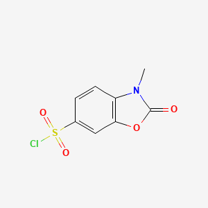 Chemical structure of 3-Methyl-2-oxo-2,3-dihydrobenzo[d]oxazole-6-sulfonyl chloride