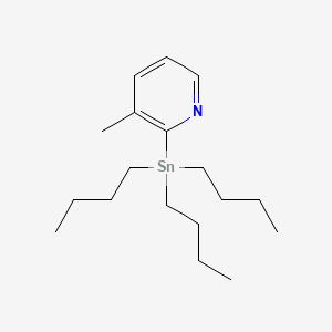 Chemical structure of 3-Methyl-2-(tributylstannyl)pyridine