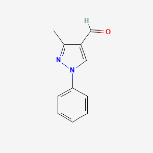 Chemical structure of 3-Methyl-1-phenyl-1H-pyrazole-4-carbaldehyde