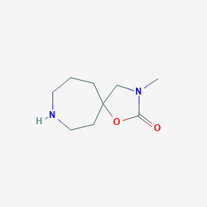 Chemical structure of 3-methyl-1-oxa-3,8-diazaspiro[4.6]undecan-2-one