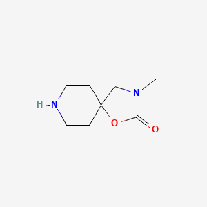 Chemical structure of 3-methyl-1-oxa-3,8-diazaspiro[4.5]decan-2-one