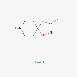 Chemical structure of 3-Methyl-1-oxa-2,8-diazaspiro[4.5]dec-2-ene hydrochloride