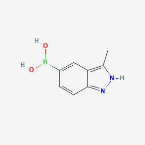 Chemical structure of (3-methyl-1H-indazol-5-yl)boronic acid