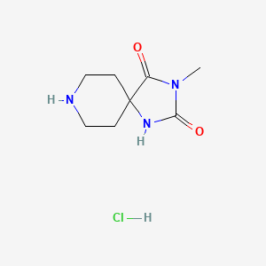 Chemical structure of 3-methyl-1,3,8-triazaspiro[4.5]decane-2,4-dione hydrochloride