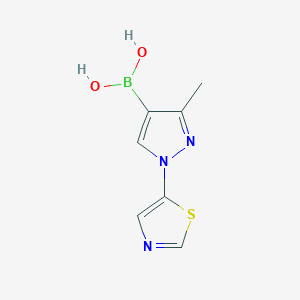 Chemical structure of 3-Methyl-1-(thiazol-5-yl)pyrazole-4-boronic acid