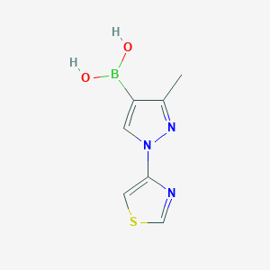 Chemical structure of 3-Methyl-1-(thiazol-4-yl)pyrazole-4-boronic acid