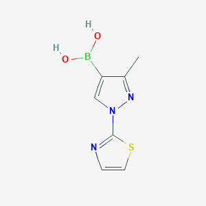Chemical structure of 3-Methyl-1-(thiazol-2-yl)pyrazole-4-boronic acid