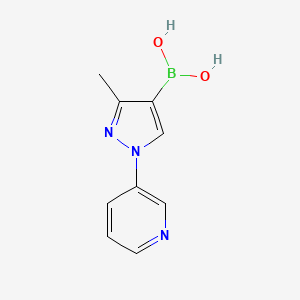 Chemical structure of 3-Methyl-1-(pyridin-3-yl)pyrazole-4-boronic acid