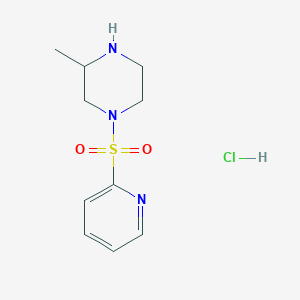 Chemical structure of 3-Methyl-1-(pyridin-2-ylsulfonyl)piperazine hydrochloride