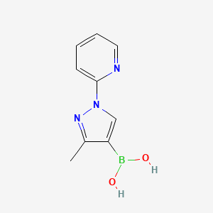 Chemical structure of 3-Methyl-1-(pyridin-2-yl)pyrazole-4-boronic acid