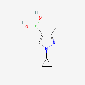 Chemical structure of 3-Methyl-1-(cyclopropyl)-1H-pyrazole-4-boronic acid