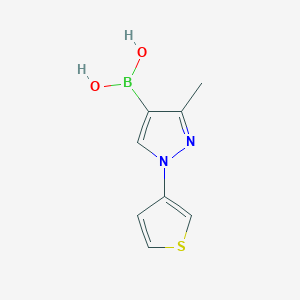 Chemical structure of 3-Methyl-1-(3-thienyl)pyrazole-4-boronic acid