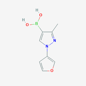 Chemical structure of 3-Methyl-1-(3-furyl)pyrazole-4-boronic acid
