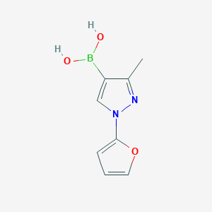 Chemical structure of 3-Methyl-1-(2-furyl)pyrazole-4-boronic acid