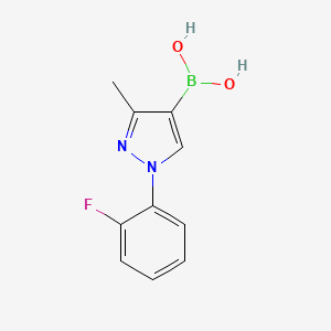 Chemical structure of 3-Methyl-1-(2-fluorophenyl)pyrazole-4-boronic acid