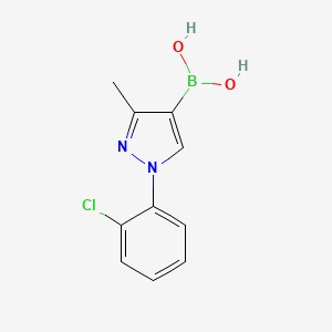 Chemical structure of 3-Methyl-1-(2-chlorophenyl)pyrazole-4-boronic acid