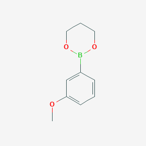 Chemical structure of 3-methoxyphenylboronic acid-1,3-propanediol ester