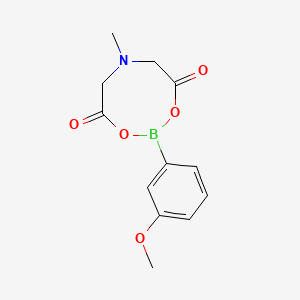 Chemical structure of 3-Methoxyphenylboronic acid MIDA ester