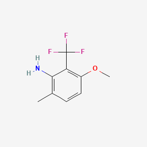Chemical structure of 3-methoxy-6-methyl-2-(trifluoromethyl)aniline